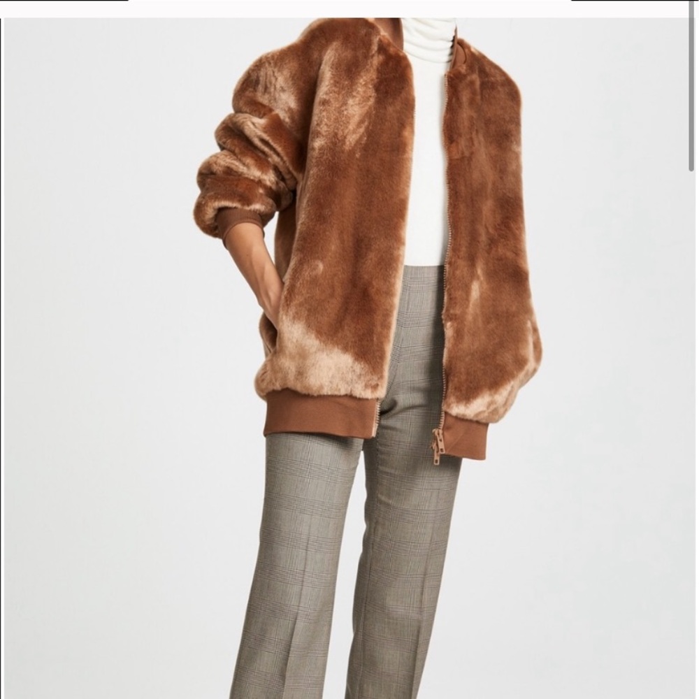 TIBI faux fur bomber jacket BNWT